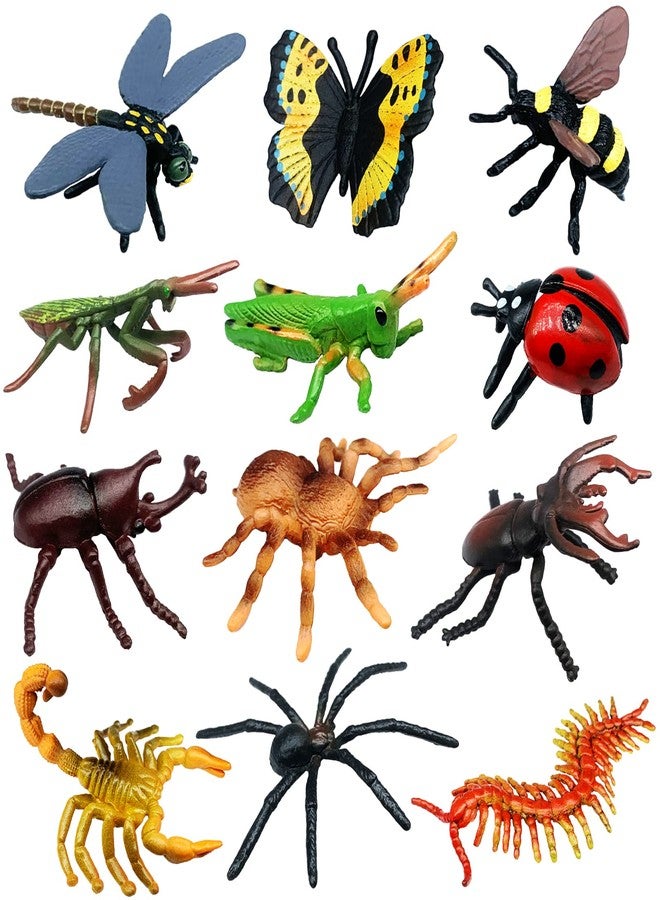 Higherbros 12 PCS Realistic Insect Animal Figurines, Assorted Plastic Bug Animal Toys Set for Birthday Cake Topper, Garden Decoration, Party Favors, Kids School Project - Image 1